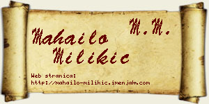 Mahailo Milikić vizit kartica